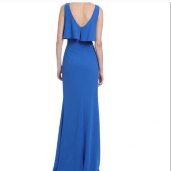 NWT Belle Badgley Mischka Fallyn Popover Crepe Gown - size 14 - Picture 3 of 10